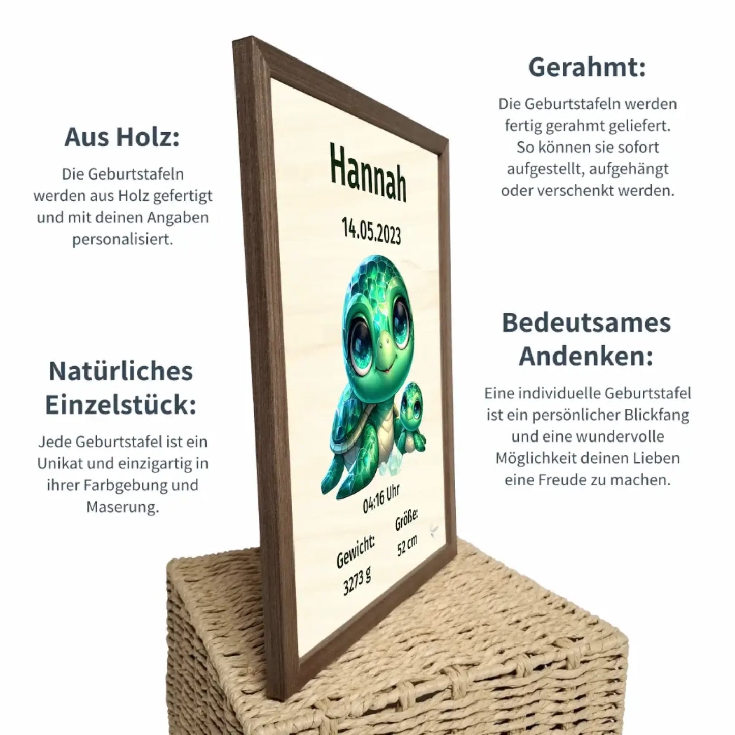 personalisierte Geburtstafel Holz