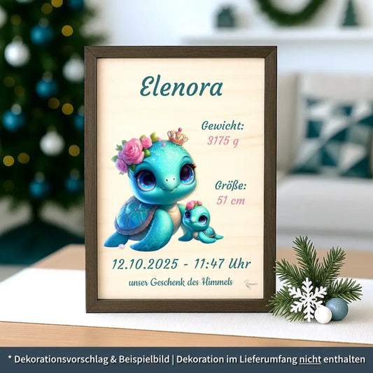 personalisierte Geburtstafel Holz - personalisiertes Weihnachtsgeschenk für Babys