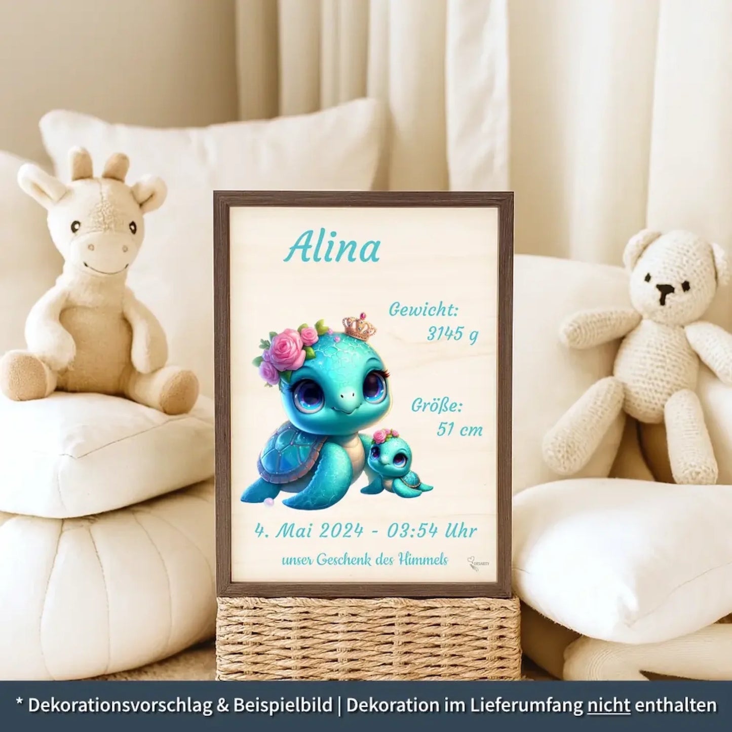 personalisierte Geburtstafel Holz Geburtsgeschenk