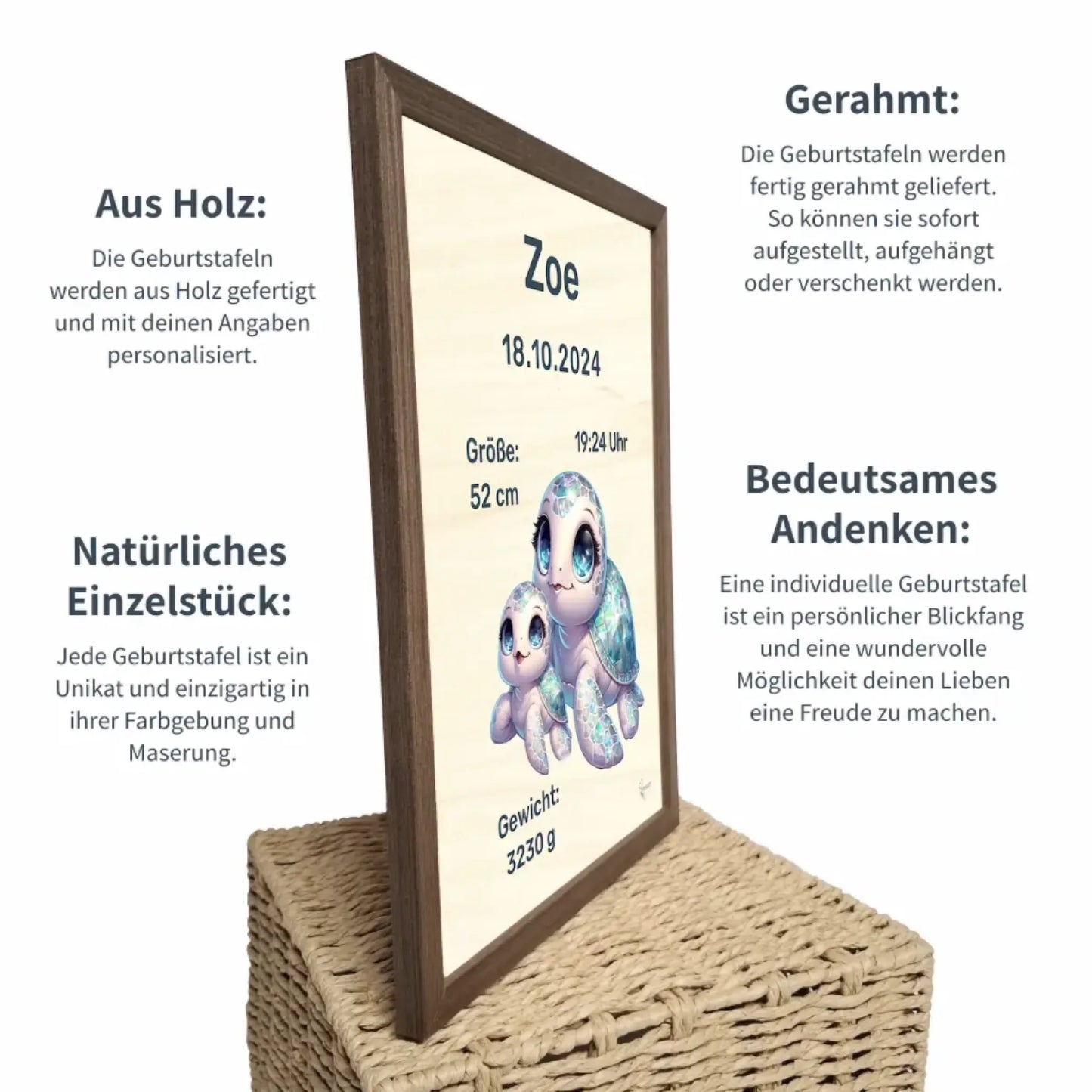personalisierte Geburtstafel Holz