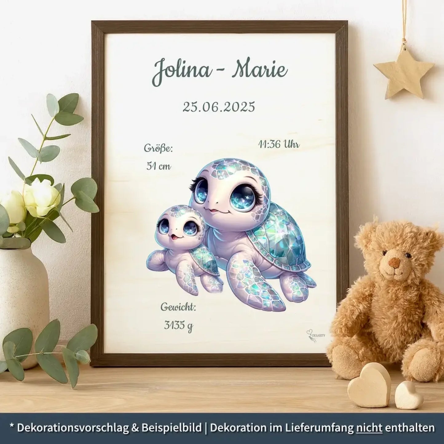 personalisierte Geburtstafel Holz Geburtsgeschenk