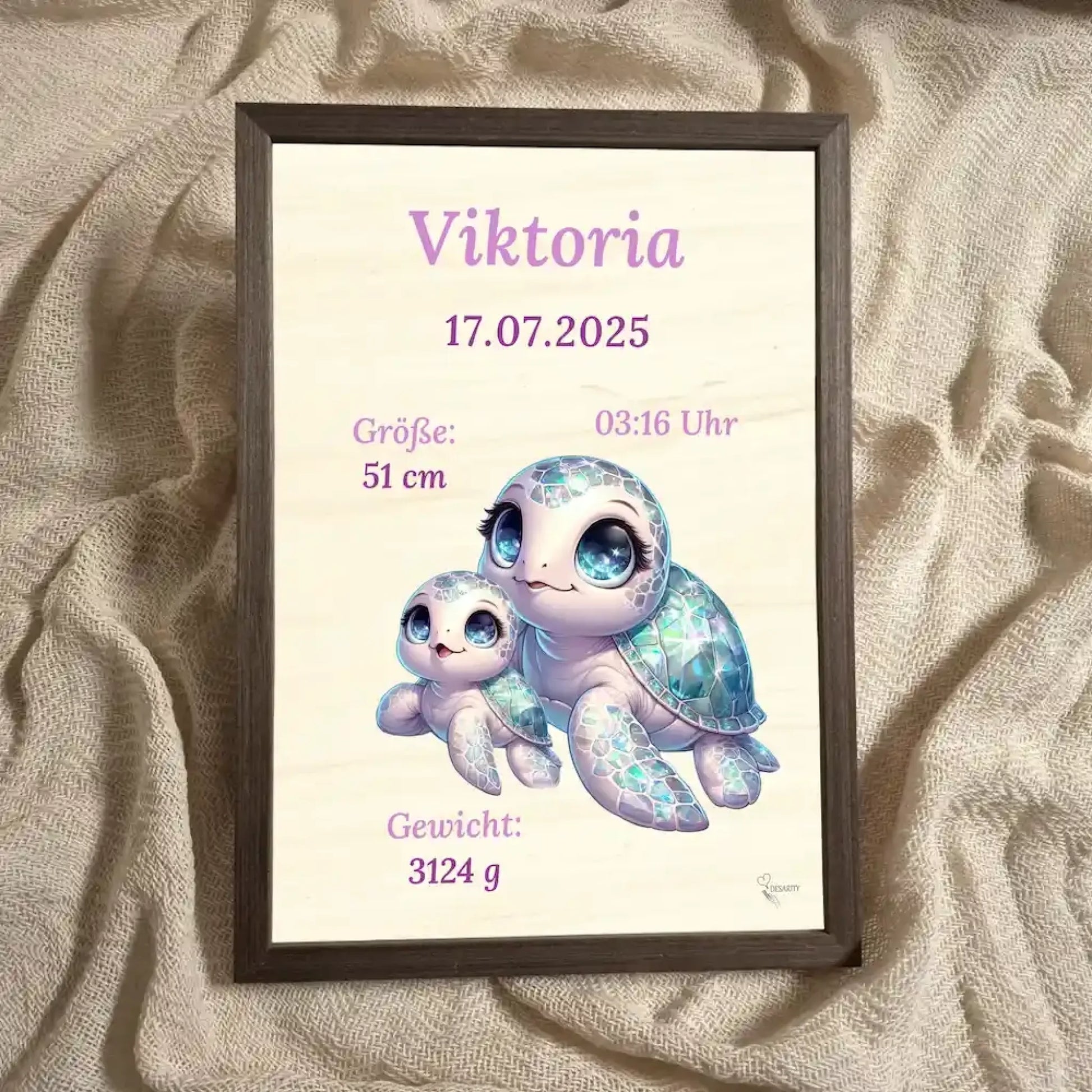 personalisierte Geburtstafel Holz