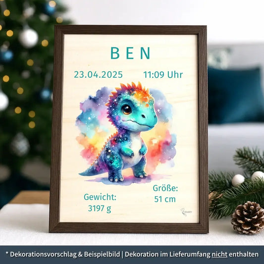 personalisierte Geburtstafel Holz - personalisiertes Weihnachtsgeschenk für Babys