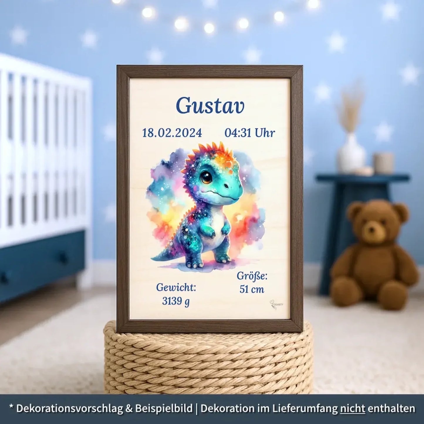 personalisierte Geburtstafel Holz Geburtsgeschenk