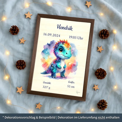 personalisierte Geburtstafel Holz - personalisiertes Weihnachtsgeschenk für Babys