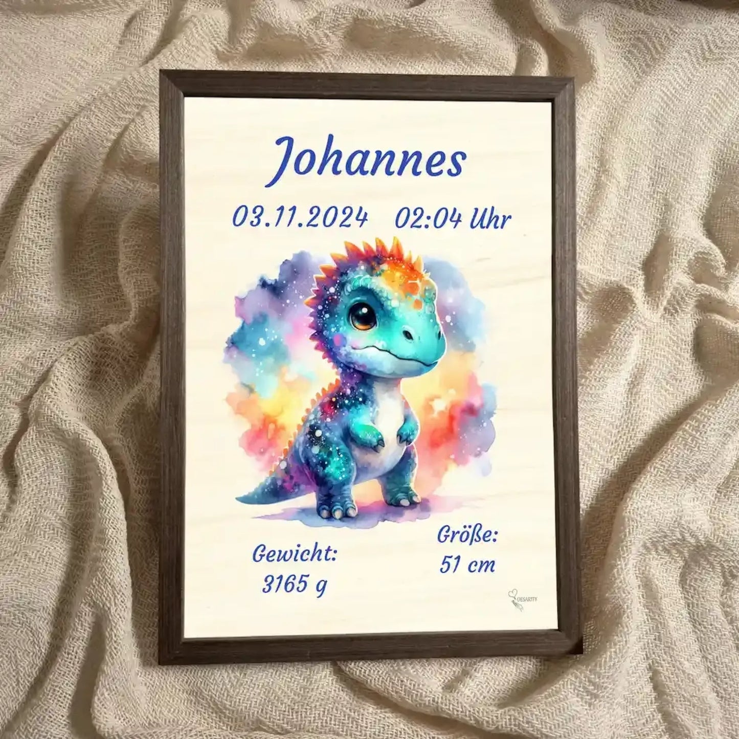 personalisierte Geburtstafel Holz