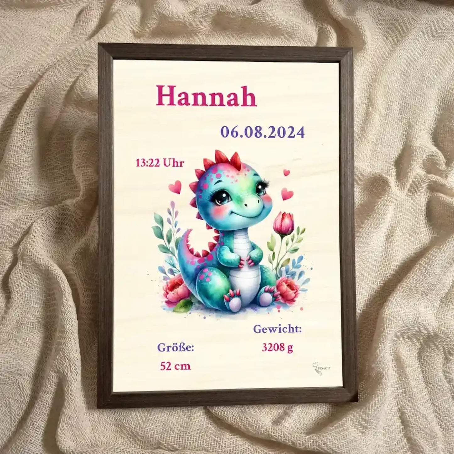 personalisierte Geburtstafel Holz