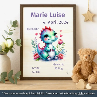 personalisierte Geburtstafel Holz Geburtsgeschenk