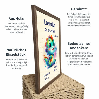 personalisierte Geburtstafel Holz