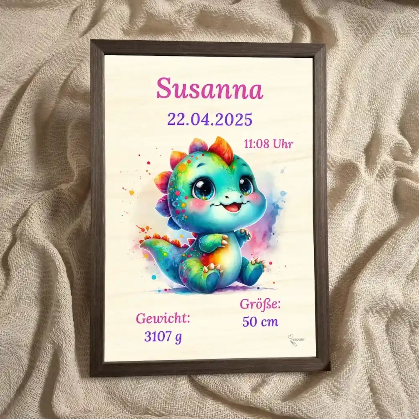 personalisierte Geburtstafel Holz