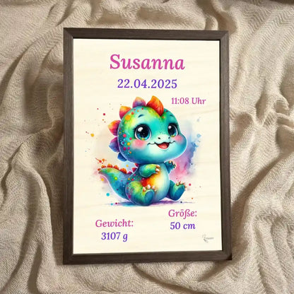 personalisierte Geburtstafel Holz