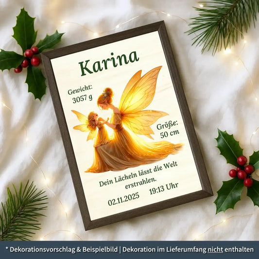 personalisierte Geburtstafel Holz - personalisiertes Weihnachtsgeschenk für Babys