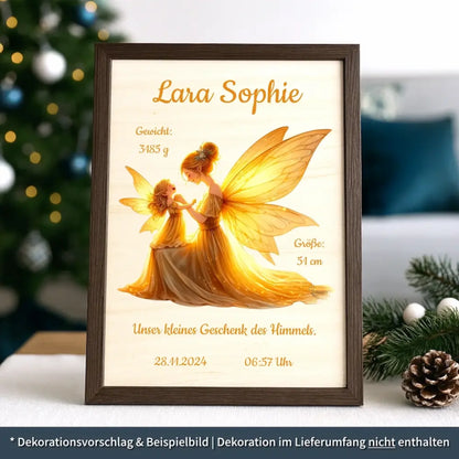 personalisierte Geburtstafel Holz - personalisiertes Weihnachtsgeschenk für Babys