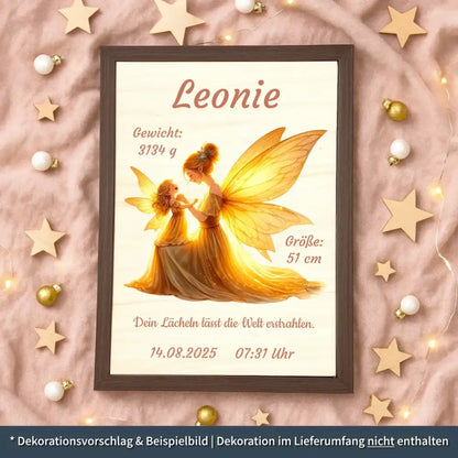 personalisierte Geburtstafel Holz - personalisiertes Weihnachtsgeschenk für Babys