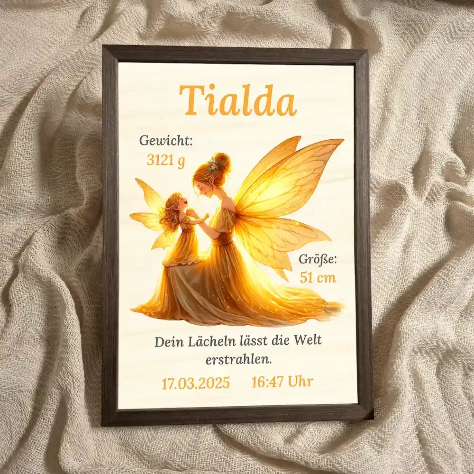 personalisierte Geburtstafel Holz