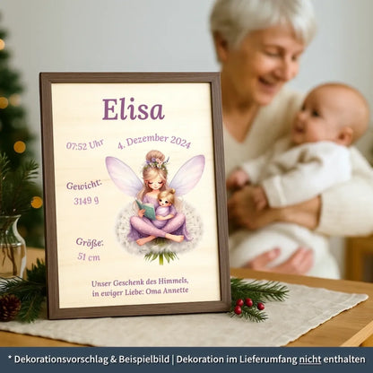 personalisierte Geburtstafel Holz - personalisiertes Weihnachtsgeschenk für Babys