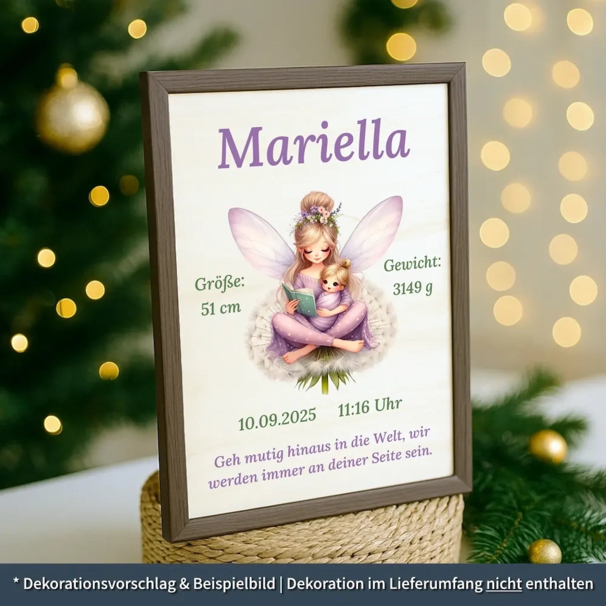 personalisierte Geburtstafel Holz - personalisiertes Weihnachtsgeschenk für Babys