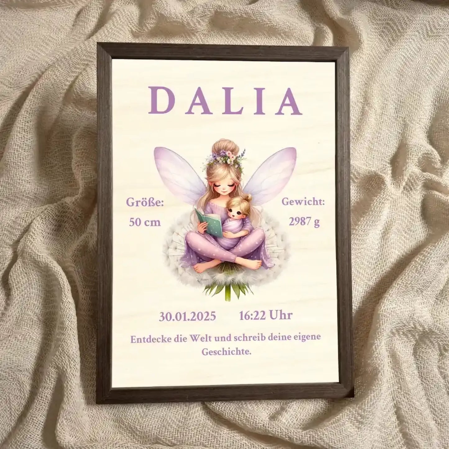 personalisierte Geburtstafel Holz