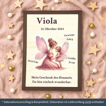 personalisierte Geburtstafel Holz - personalisiertes Weihnachtsgeschenk für Babys