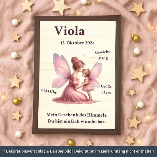 personalisierte Geburtstafel Holz - personalisiertes Weihnachtsgeschenk für Babys