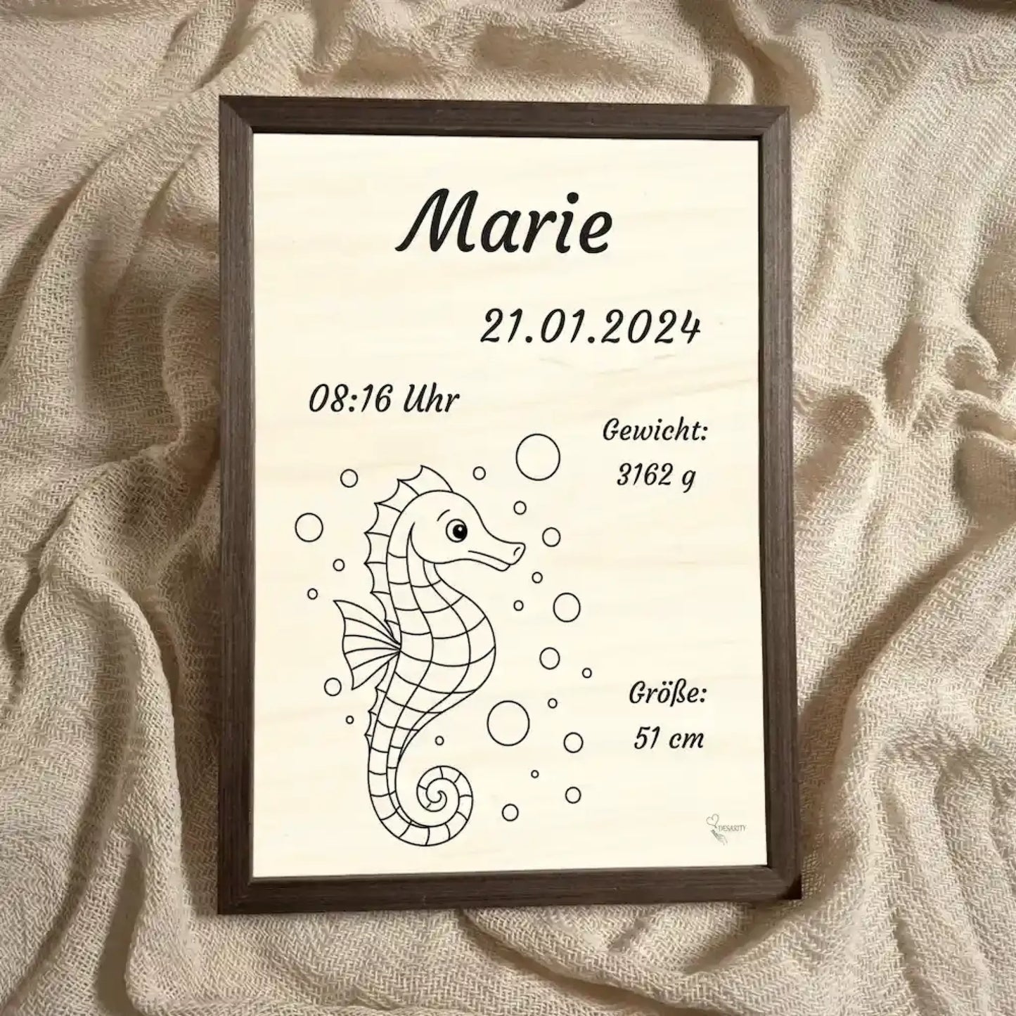 personalisierte Geburtstafel Holz