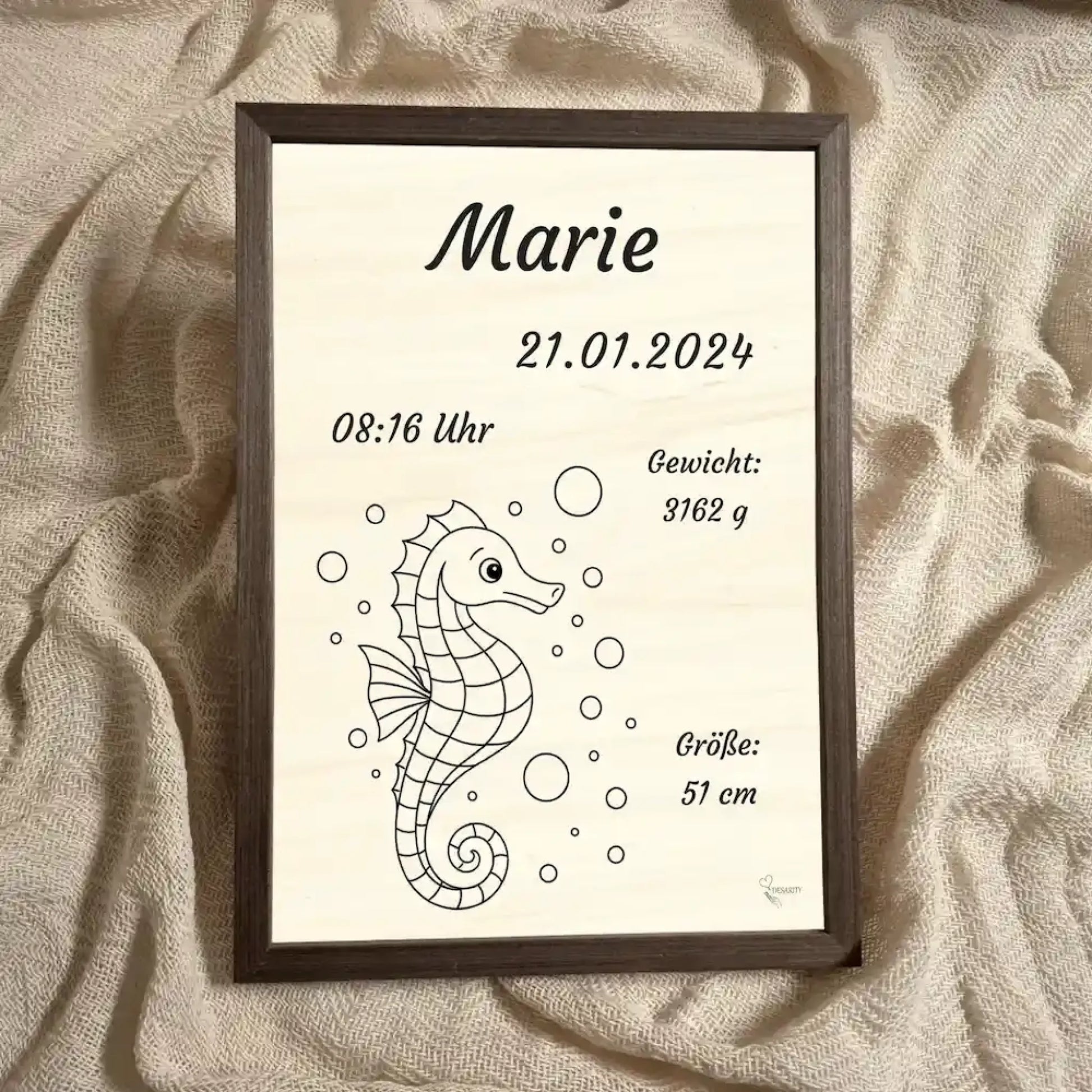 personalisierte Geburtstafel Holz