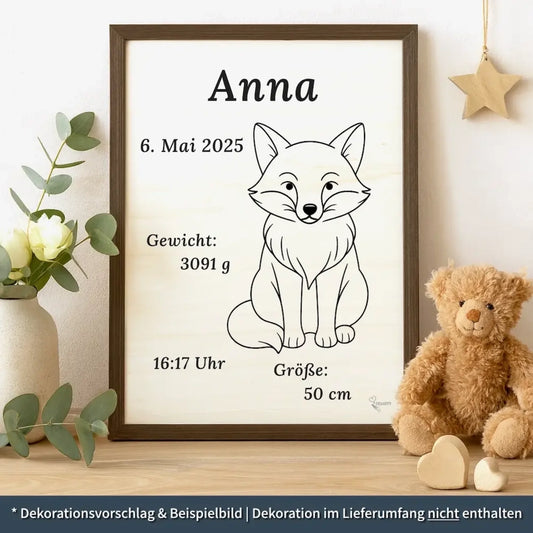 personalisierte Geburtstafel Holz Geburtsgeschenk