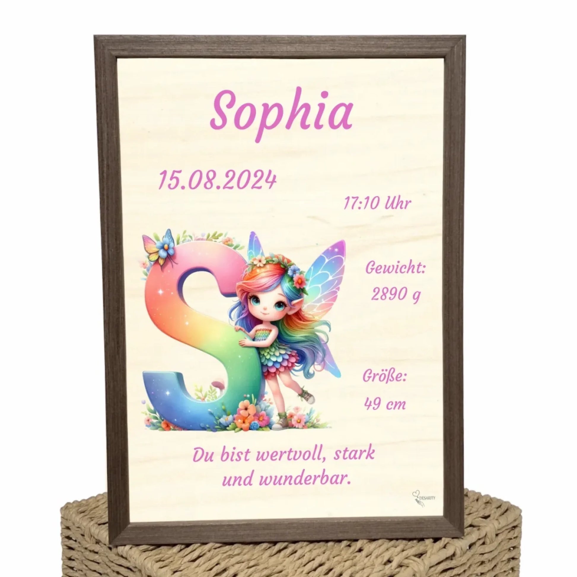 personalisierte Geburtstafel Holz