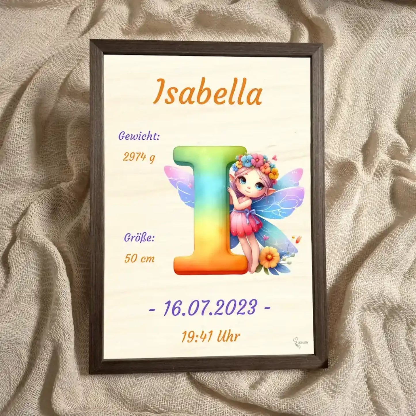 personalisierte Geburtstafel Holz