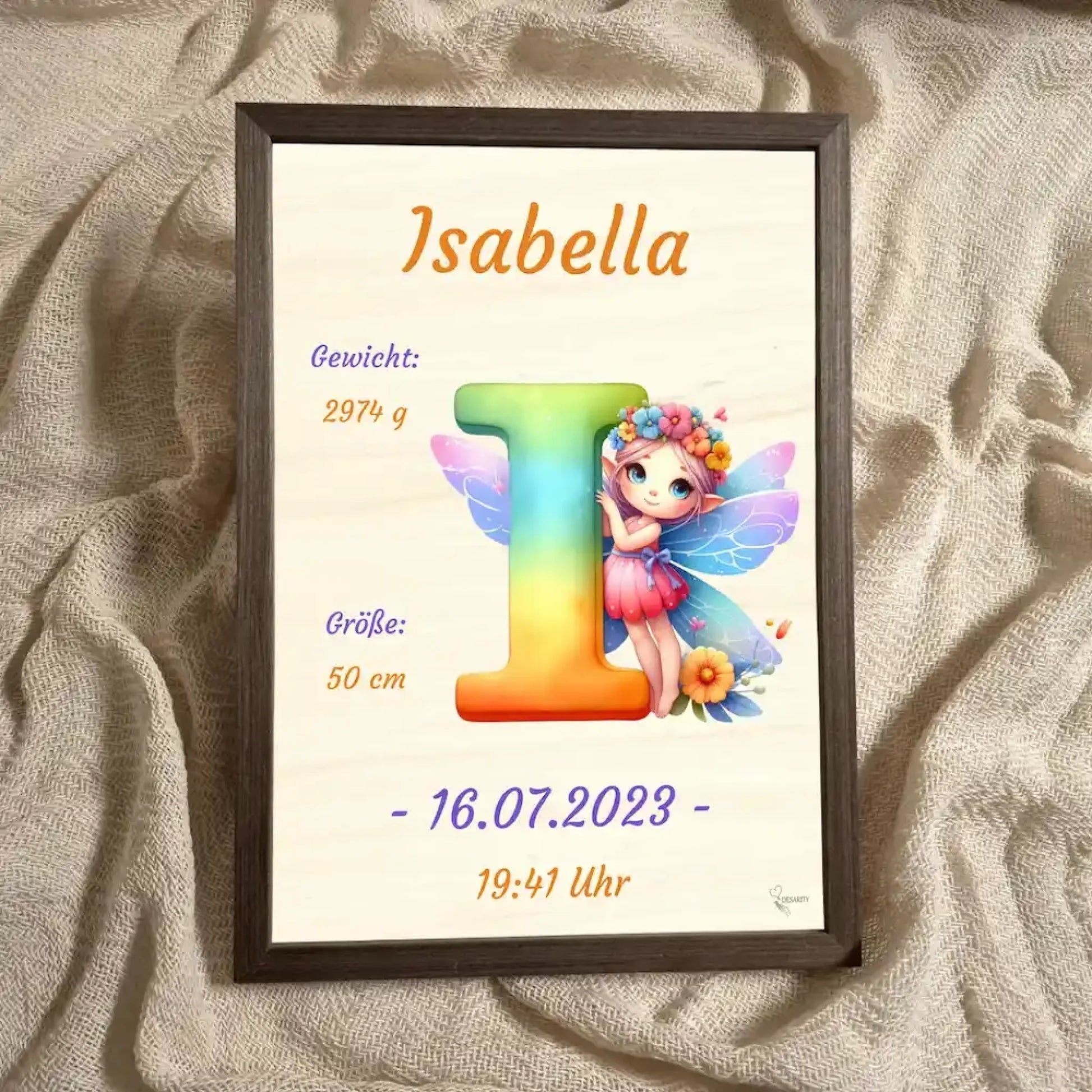 personalisierte Geburtstafel Holz