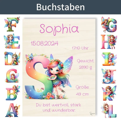 personalisierte Geburtstafel Holz