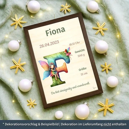 personalisierte Geburtstafel Holz - personalisiertes Weihnachtsgeschenk für Babys