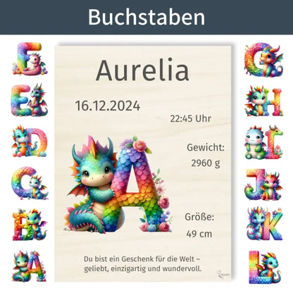 personalisierte Geburtstafel Holz