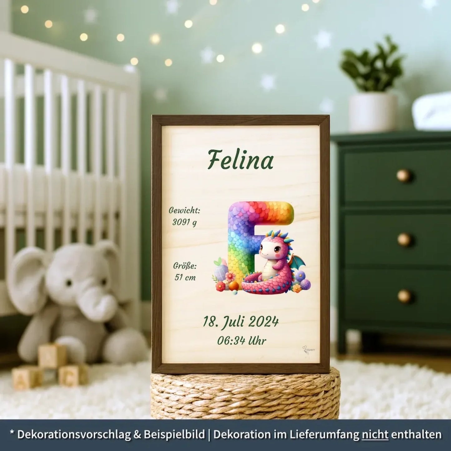 personalisierte Geburtstafel Holz Geburtsgeschenk