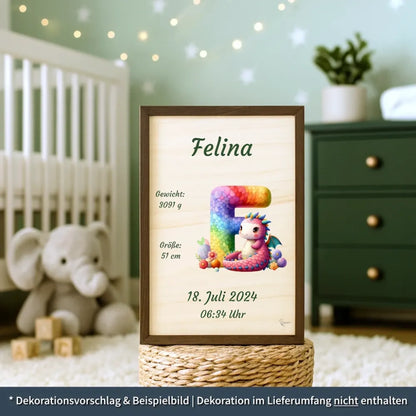 personalisierte Geburtstafel Holz Geburtsgeschenk