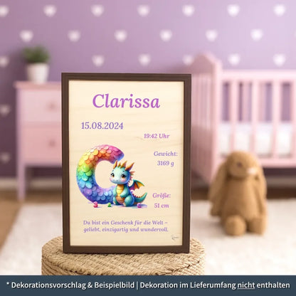 personalisierte Geburtstafel Holz Geburtsgeschenk