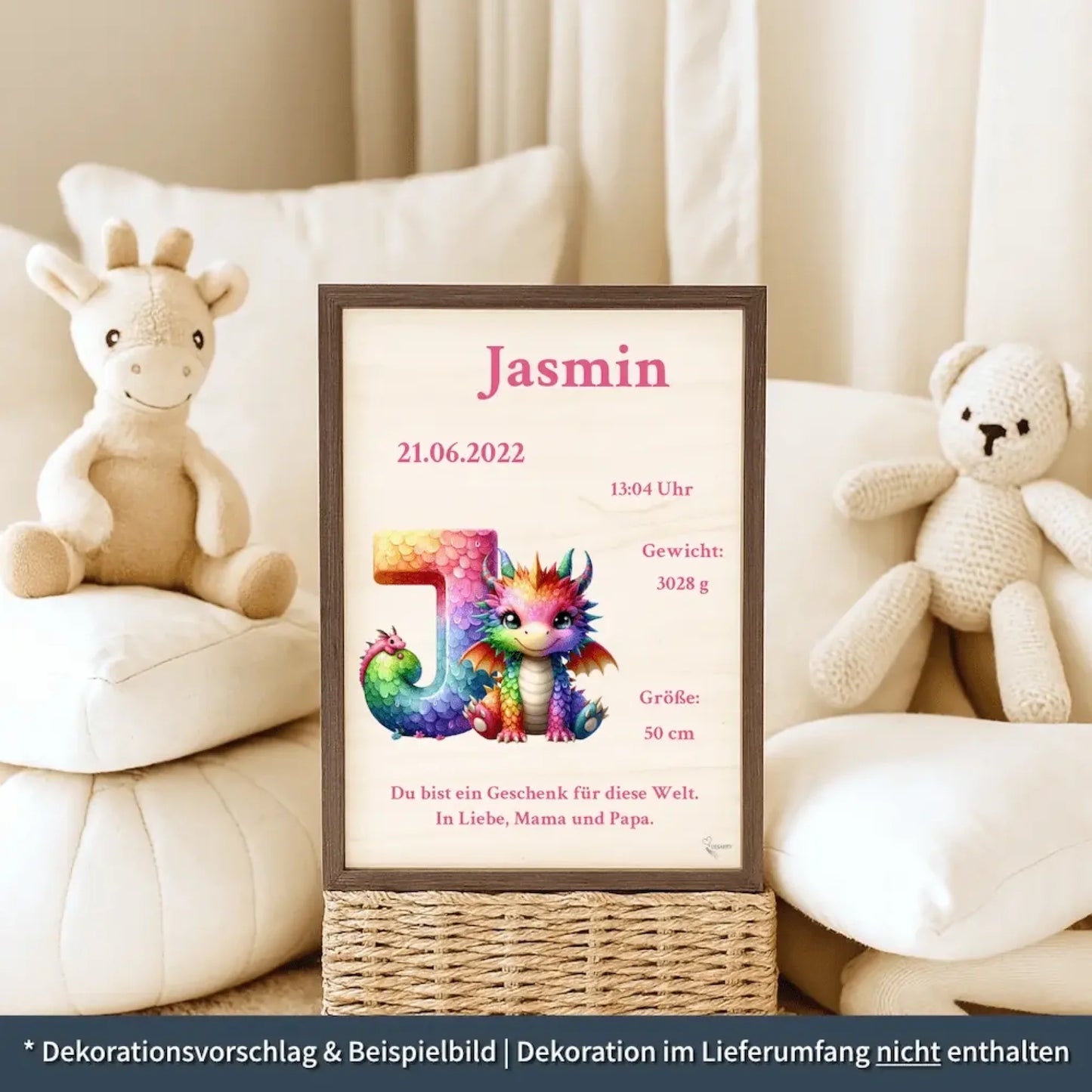 personalisierte Geburtstafel Holz Geburtsgeschenk