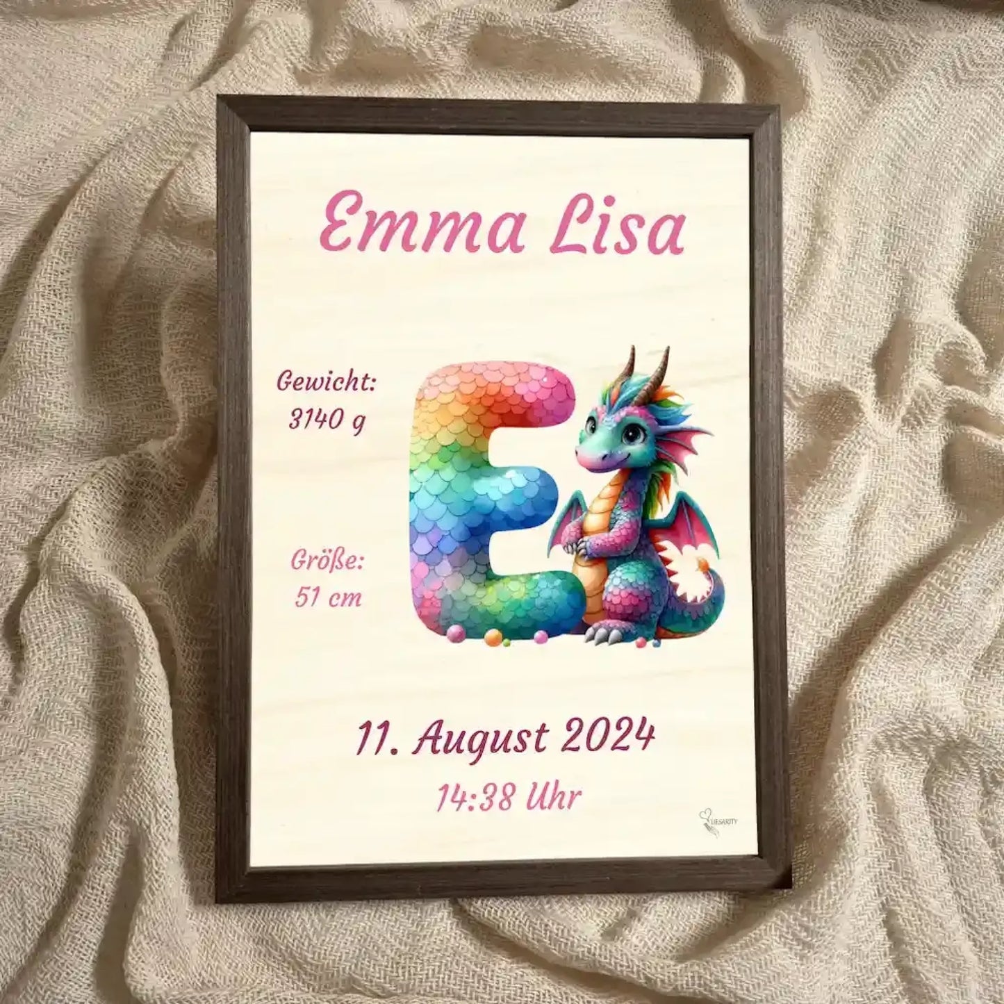 personalisierte Geburtstafel Holz