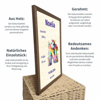 personalisierte Geburtstafel Holz