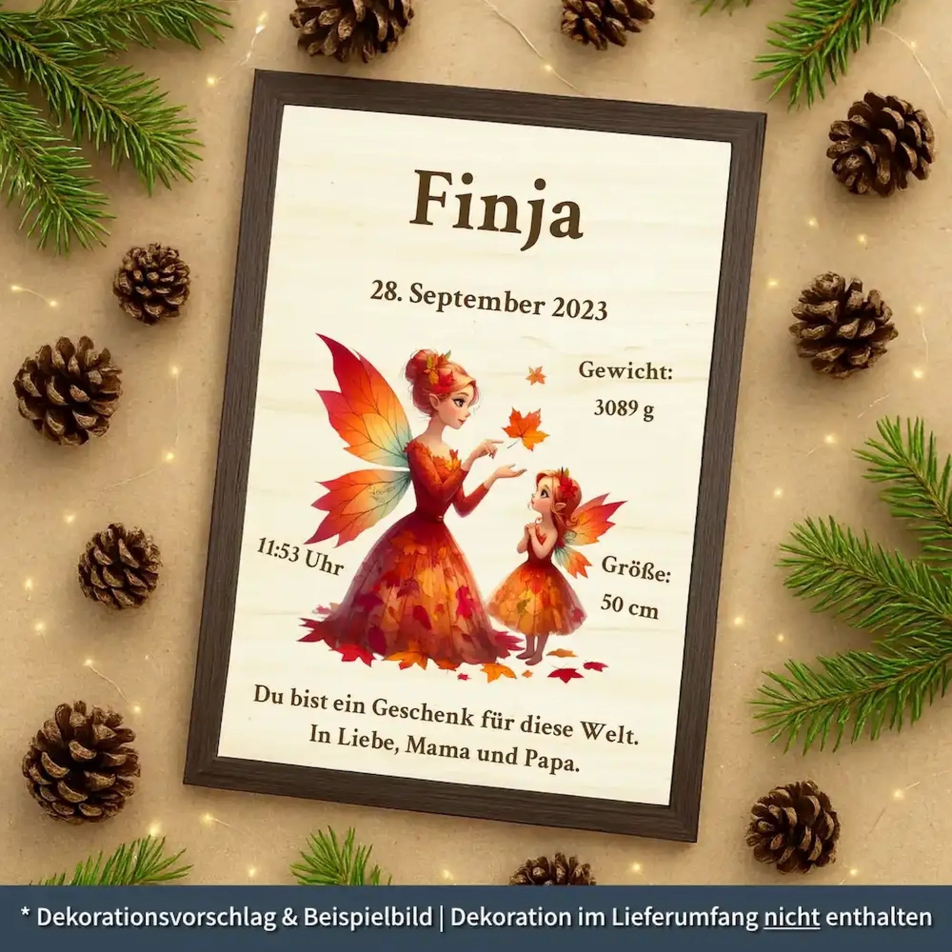 personalisierte Geburtstafel Holz - personalisiertes Weihnachtsgeschenk für Babys