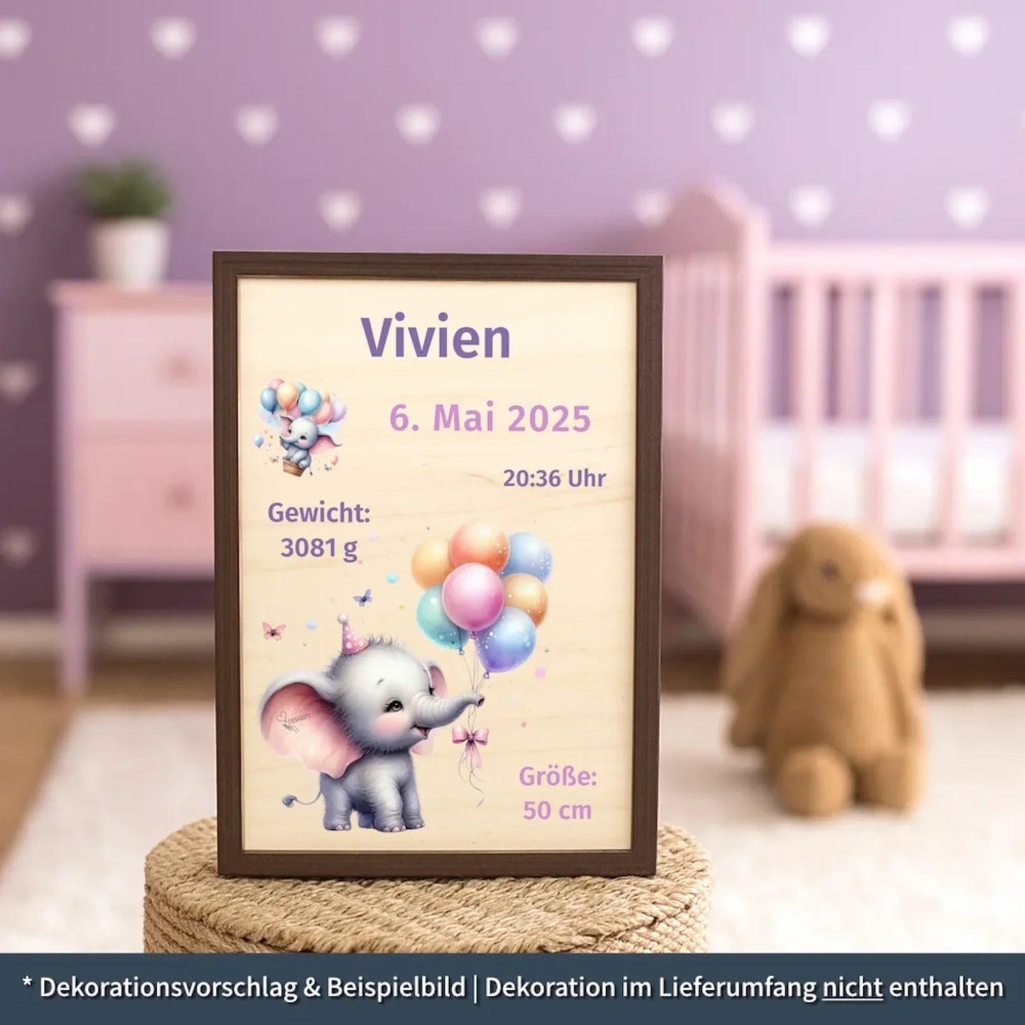 personalisierte Geburtstafel Holz Geburtsgeschenk