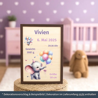 personalisierte Geburtstafel Holz Geburtsgeschenk