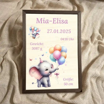 personalisierte Geburtstafel Holz