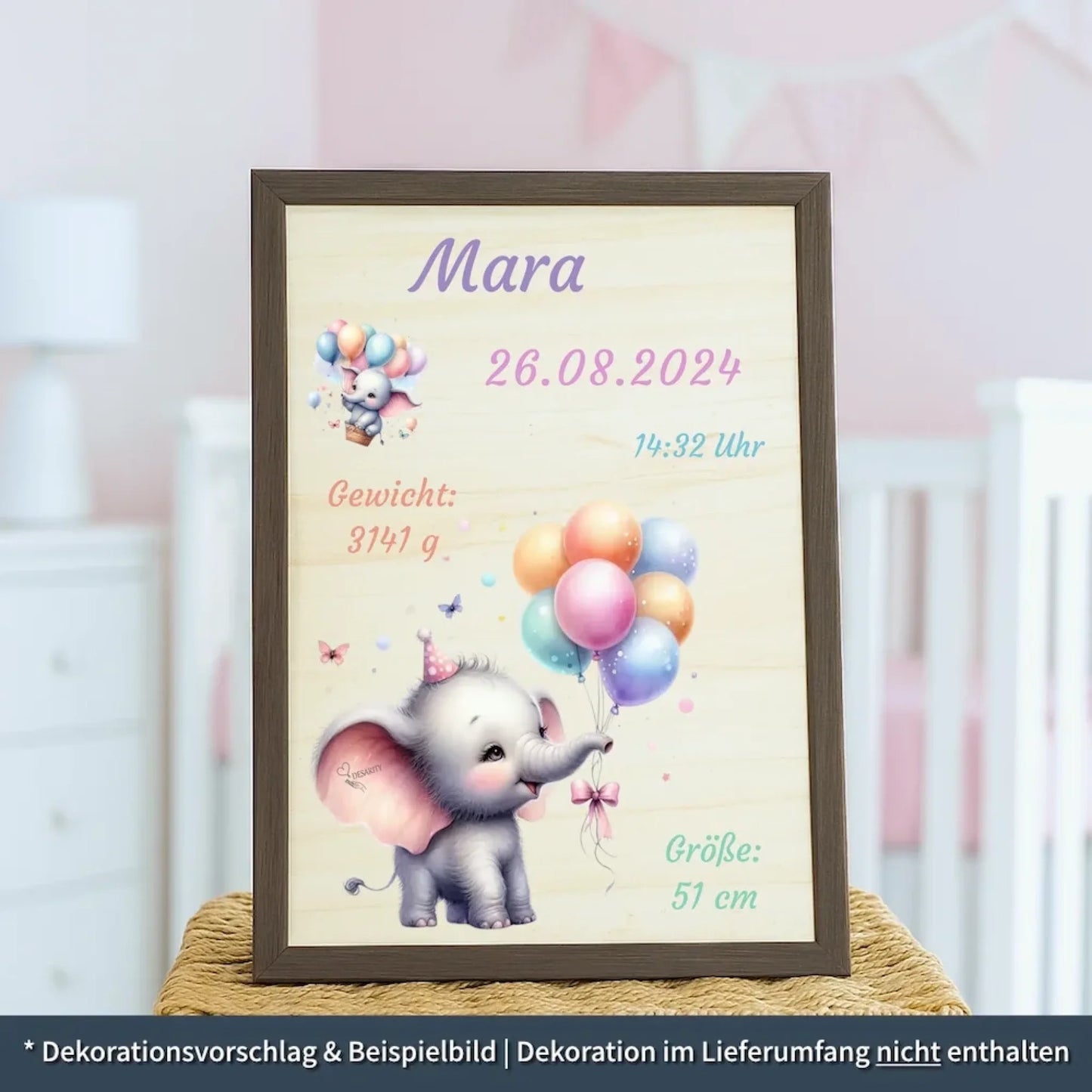 personalisierte Geburtstafel Holz Geburtsgeschenk