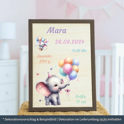 personalisierte Geburtstafel Holz Geburtsgeschenk