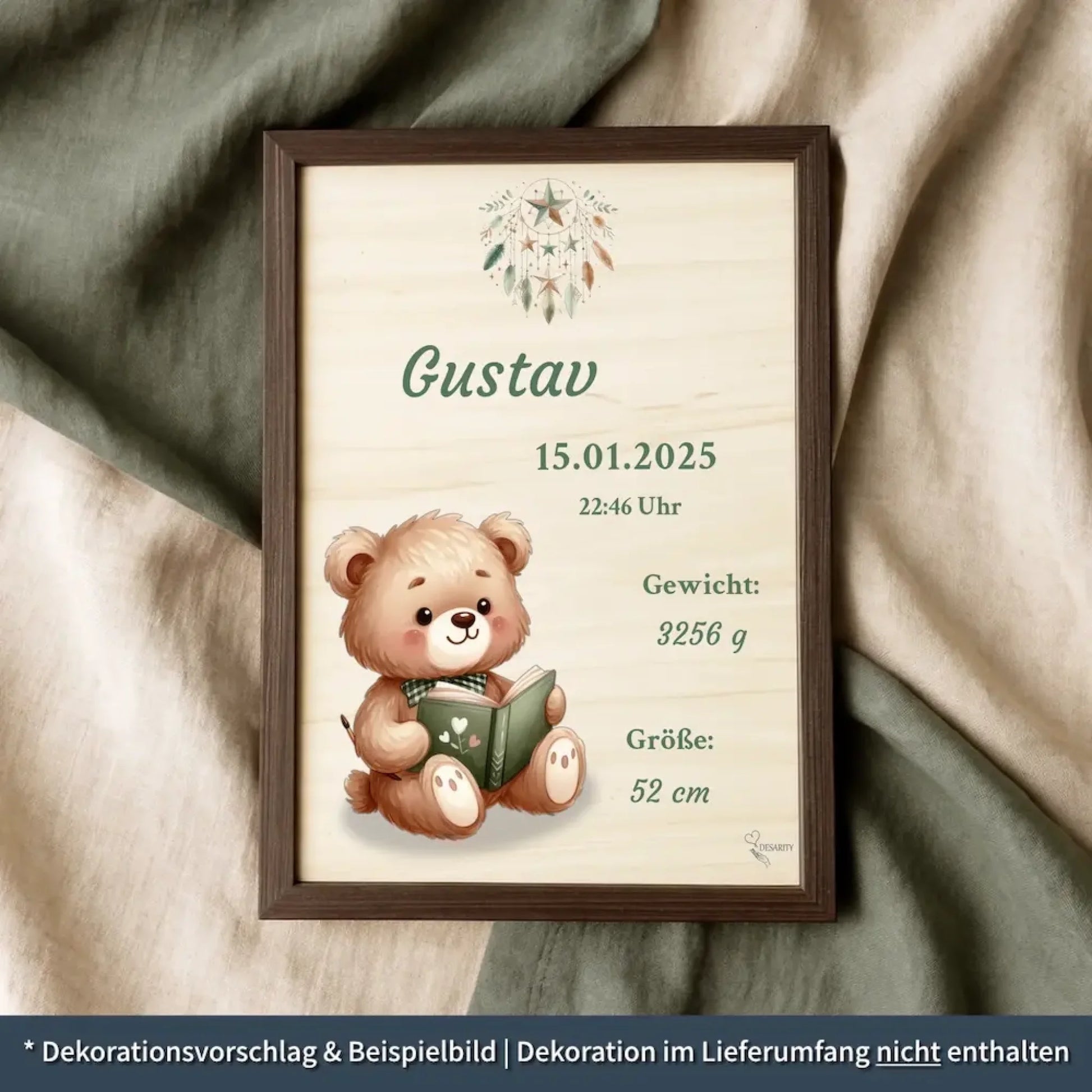 personalisierte Geburtstafel Holz Geburtsgeschenk