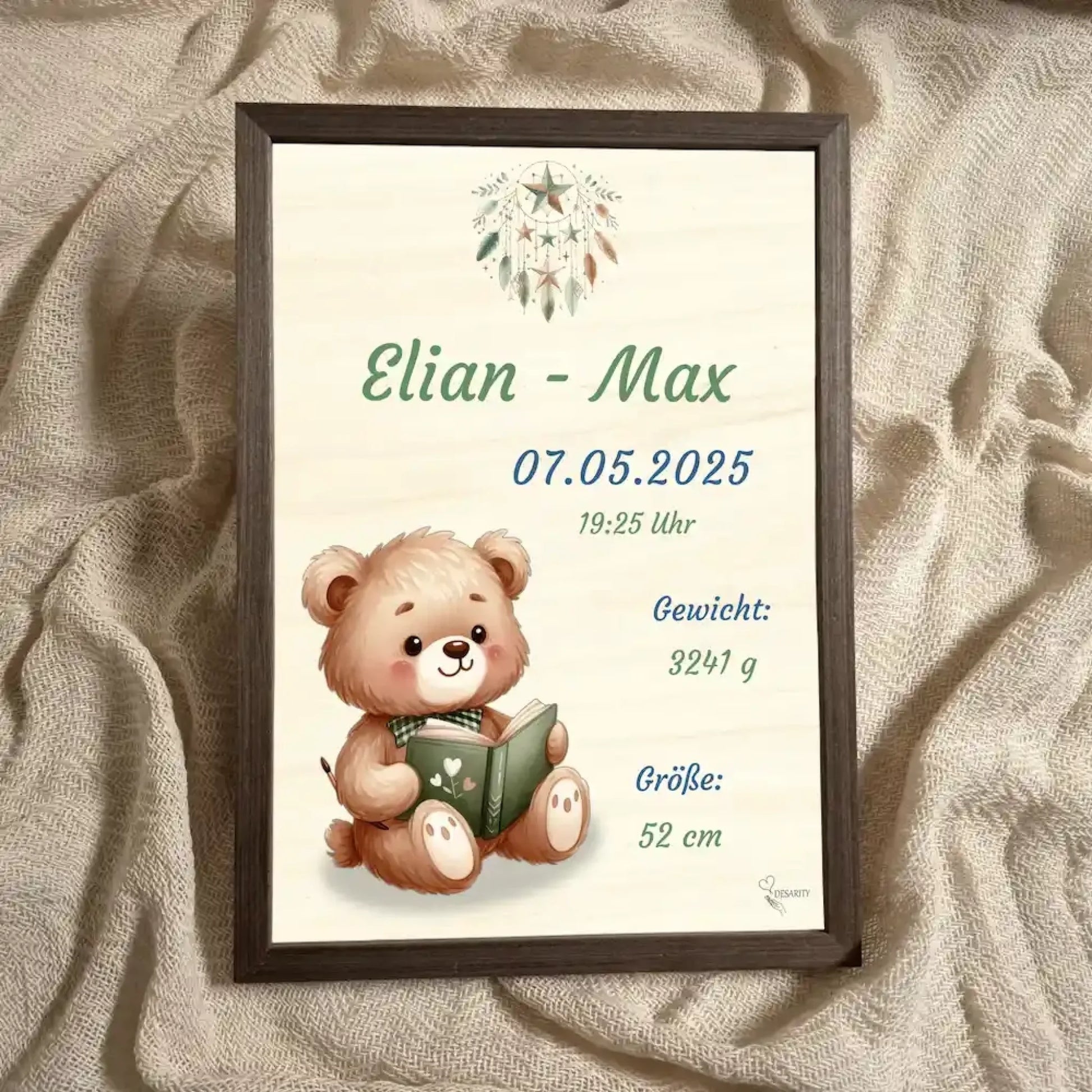 personalisierte Geburtstafel Holz