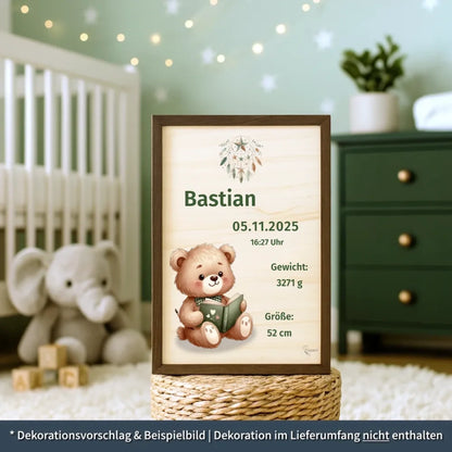 personalisierte Geburtstafel Holz Geburtsgeschenk