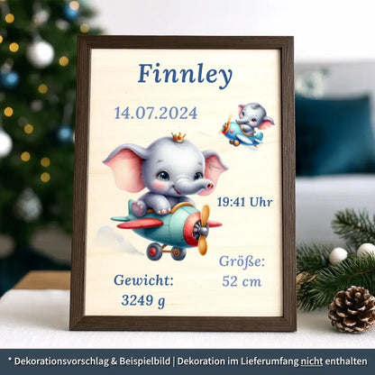 personalisierte Geburtstafel Holz - personalisiertes Weihnachtsgeschenk für Babys