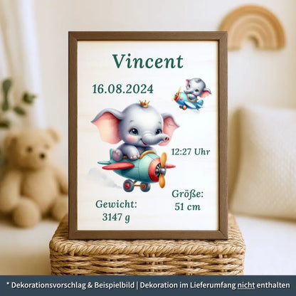 personalisierte Geburtstafel Holz Geburtsgeschenk